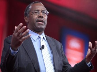 Ben Carson speaking at the 2015 Conservative Political Action Conference (CPAC) in National Harbor, Maryland.