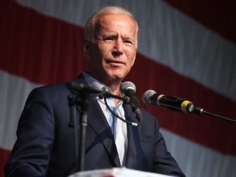 Former Vice President of the United States Joe Biden speaking with attendees at the 2019 Iowa Democratic Wing Ding at Surf Ballroom in Clear Lake, Iowa.