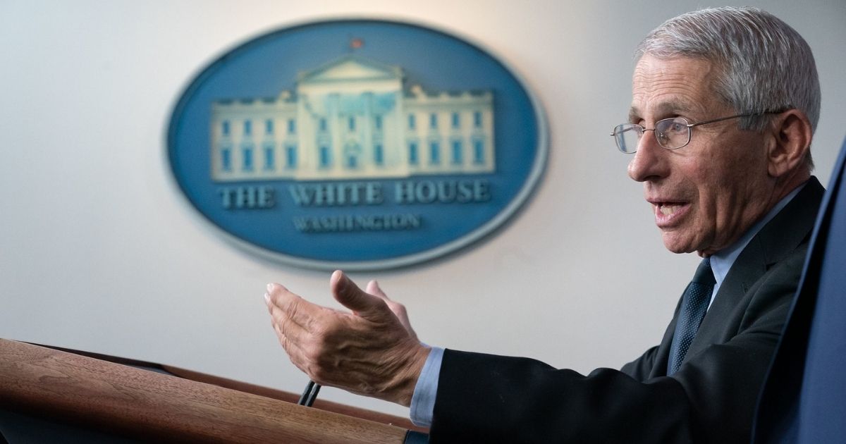 Dr. Anthony S. Fauci, director of the National Institute of Allergy and Infectious Diseases and a member of the White House Coronavirus Taskforce, addresses his remarks at a coronavirus update briefing Monday, March 16, 2020, in the James S. Brady Press Briefing Room of the White House. (Official White House Photo by D. Myles Cullen)