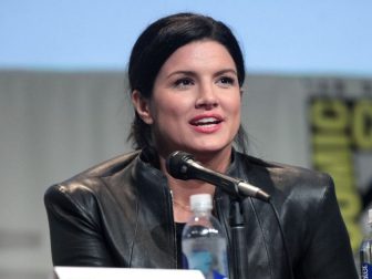 Gina Carano speaking at the 2015 San Diego Comic Con International, for "Deadpool", at the San Diego Convention Center in San Diego, California.