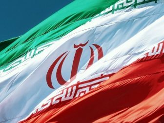 Iranian flag flying