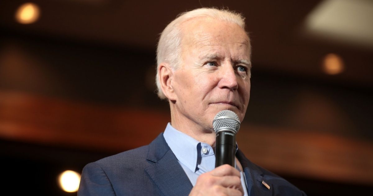 Former Vice President of the United States Joe Biden speaking with supporters at a community event at Sun City MacDonald Ranch in Henderson, Nevada.