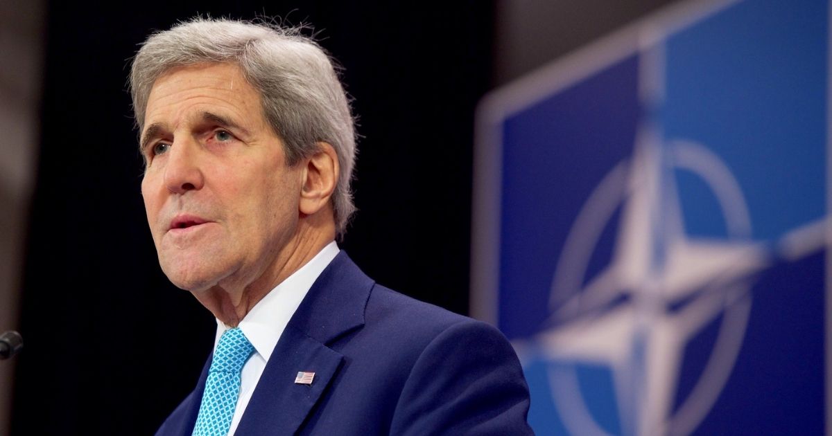 U.S Secretary of State John Kerry addresses reporters at a news conference on December 2, 2015, following a two-day NATO Ministerial meeting at NATO Headquarters in Brussels, Belgium. [State Department photo/ Public Domain]