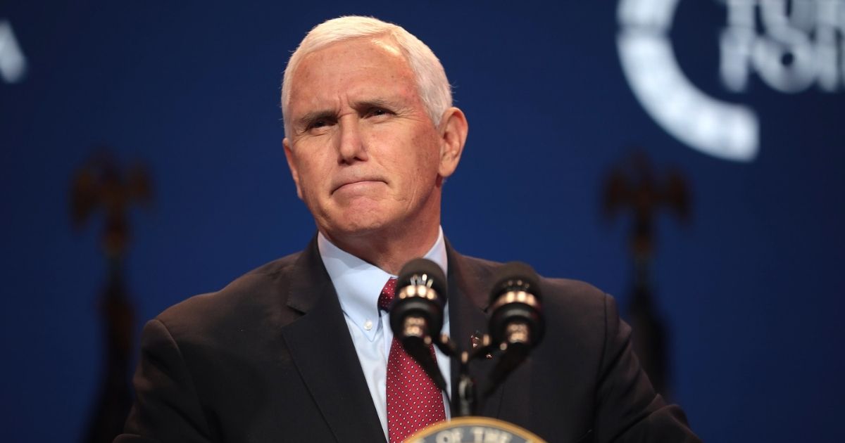 Vice President of the United States Mike Pence speaking with attendees at the 2020 Student Action Summit hosted by Turning Point USA at the Palm Beach County Convention Center in West Palm Beach, Florida.