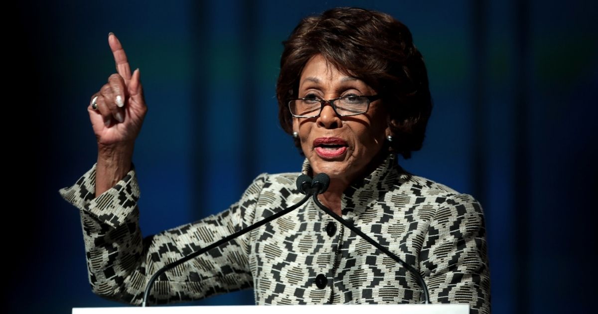 U.S. Congresswoman Maxine Waters speaking with attendees at the 2019 California Democratic Party State Convention at the George R. Moscone Convention Center in San Francisco, California.