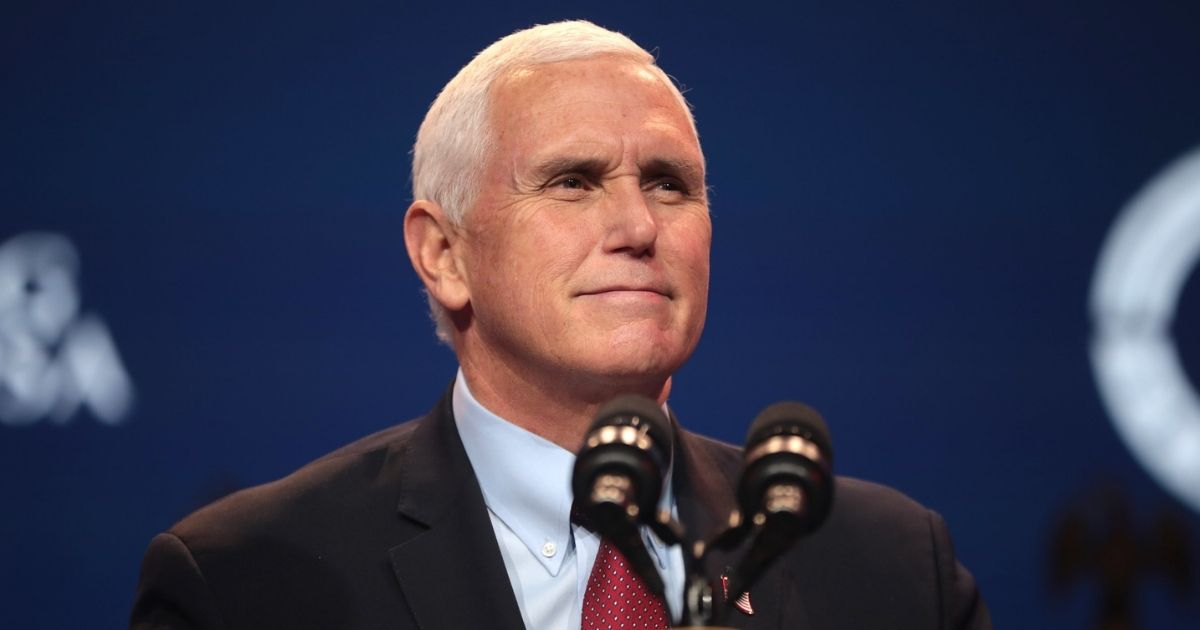 Vice President of the United States Mike Pence speaking with attendees at the 2020 Student Action Summit hosted by Turning Point USA at the Palm Beach County Convention Center in West Palm Beach, Florida.