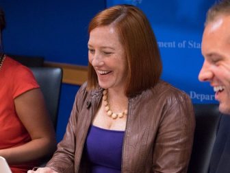 Department Spokesperson Jen Psaki responds to your #AskJen questions during a Twitter Q&A at the U.S. Department of State in Washington, D.C., on September 18, 2014. [State Department photo/ Public Domain]