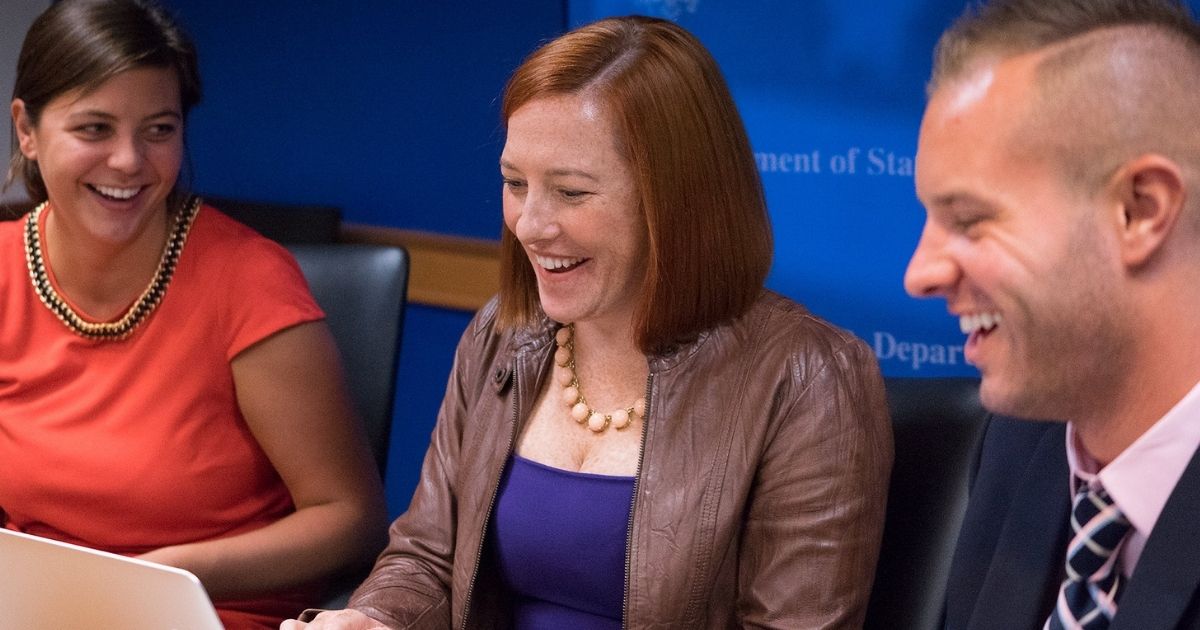 Department Spokesperson Jen Psaki responds to your #AskJen questions during a Twitter Q&A at the U.S. Department of State in Washington, D.C., on September 18, 2014. [State Department photo/ Public Domain]