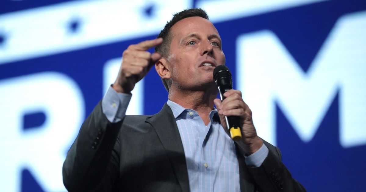 Special Presidential Envoy for Serbia and Kosovo Peace Negotiations Richard Grenell speaking with supporters at an "An Address to Young Americans" event, featuring President Donald Trump, hosted by Students for Trump and Turning Point Action at Dream City Church in Phoenix, Arizona.