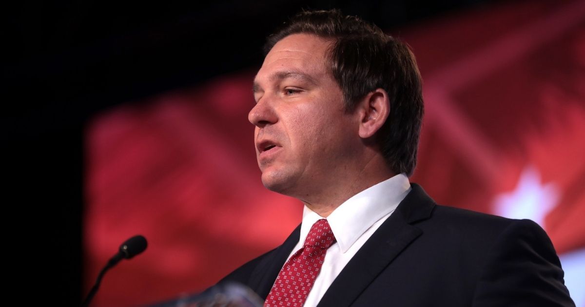 Governor-elect Ron DeSantis speaking with attendees at the 2018 Student Action Summit hosted by Turning Point USA at the Palm Beach County Convention Center in West Palm Beach, Florida.