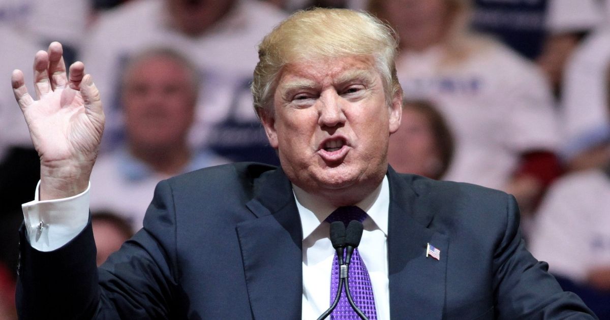 Donald Trump speaking with supporters at a campaign rally at the South Point Arena in Las Vegas, Nevada.