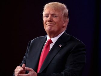 President of the United States Donald Trump speaking at the 2018 Conservative Political Action Conference (CPAC) in National Harbor, Maryland.