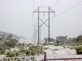 Ice covered Power Transmission Lines in Texas