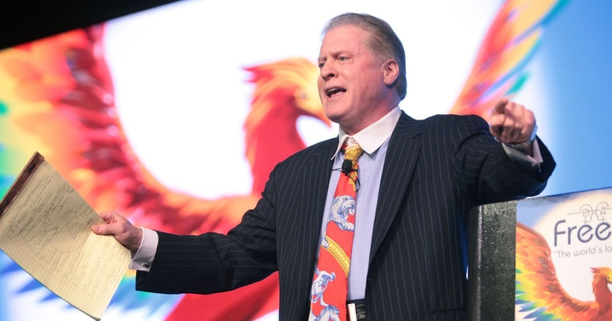 Wayne Allyn Root speaking at the 2016 FreedomFest at Planet Hollywood in Las Vegas, Nevada.