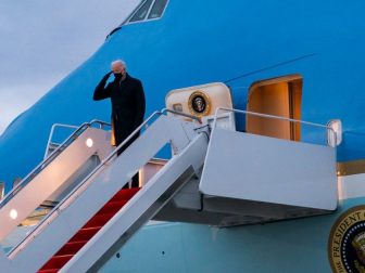 President Joe Biden boards Air Force One at Joint Base Andrews, Maryland Tuesday, Feb. 16, 2021, en route to General Mitchell International Airport in Milwaukee, Wisconsin. (Official White House Photo by Adam Schultz)