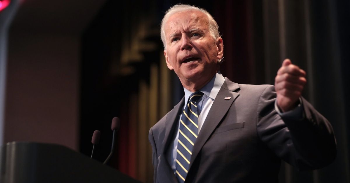 Former Vice President of the United States Joe Biden speaking with attendees at the 2019 Iowa Federation of Labor Convention hosted by the AFL-CIO at the Prairie Meadows Hotel in Altoona, Iowa.