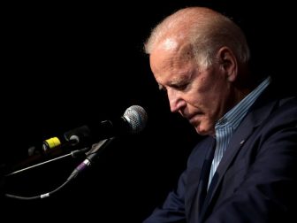 Former Vice President of the United States Joe Biden speaking with attendees at the 2019 Iowa Democratic Wing Ding at Surf Ballroom in Clear Lake, Iowa.