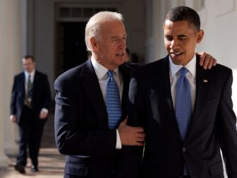 President Barack Obama walks with Vice President Joe Biden along the Colonnade, Feb. 3, 2010. (Official White House Photo by Pete Souza)