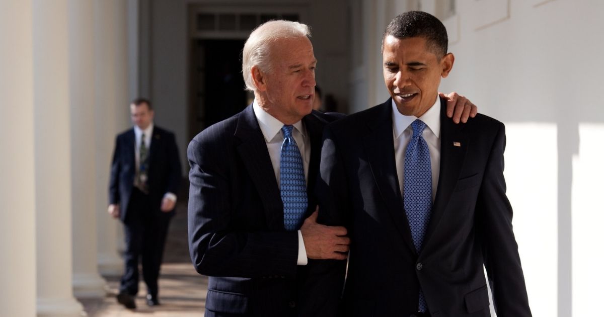 President Barack Obama walks with Vice President Joe Biden along the Colonnade, Feb. 3, 2010. (Official White House Photo by Pete Souza)