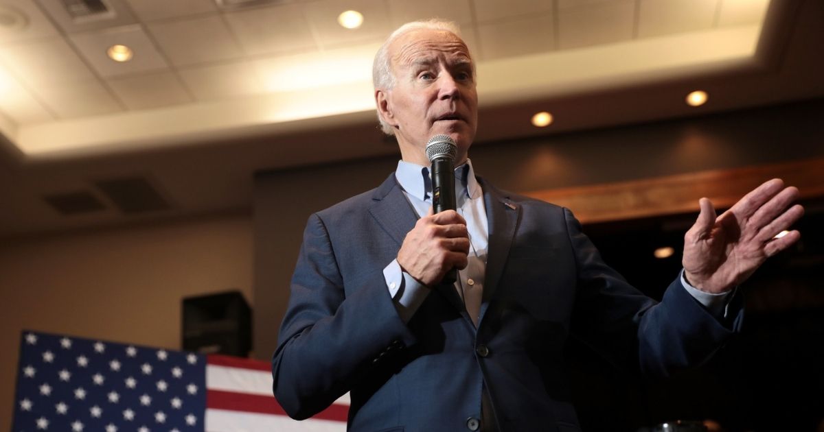 Former Vice President of the United States Joe Biden speaking with supporters at a community event at Sun City MacDonald Ranch in Henderson, Nevada.