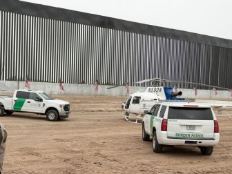 President Donald J. Trump, joined by U.S. Border Patrol officials, visits a border wall site Tuesday, Jan. 12, 2021, at the Texas-Mexico border near Alamo, Texas (Official White House Photo by Shealah Craighead)