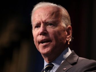 Former Vice President of the United States Joe Biden speaking with attendees at the 2019 Iowa Federation of Labor Convention hosted by the AFL-CIO at the Prairie Meadows Hotel in Altoona, Iowa.