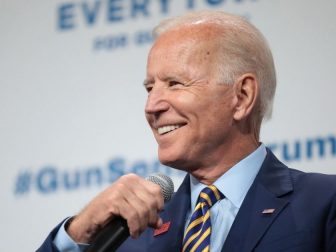 Former Vice President of the United States Joe Biden speaking with attendees at the Presidential Gun Sense Forum hosted by Everytown for Gun Safety and Moms Demand Action at the Iowa Events Center in Des Moines, Iowa.