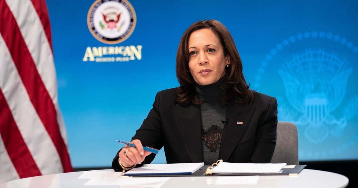 Vice President Kamala Harris participates in a virtual roundtable with women’s leadership groups on the American Rescue Plan, Thursday, Feb. 18, 2021, in the South Court Auditorium in the Eisenhower Executive Office Building at the White House. (Official White House Photo by Lawrence Jackson)