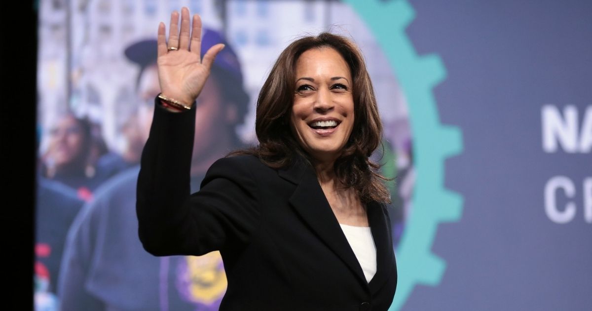 U.S. Senator Kamala Harris speaking with attendees at the 2019 National Forum on Wages and Working People hosted by the Center for the American Progress Action Fund and the SEIU at the Enclave in Las Vegas, Nevada.