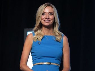 Press Secretary Kayleigh McEnany at "An Address to Young Americans" event, featuring President Donald Trump, hosted by Students for Trump and Turning Point Action at Dream City Church in Phoenix, Arizona.