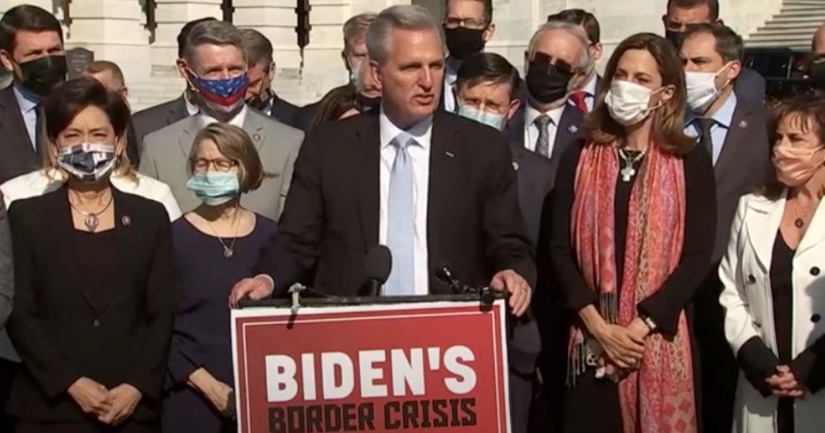 House Minority Leader Kevin McCarthy argued Thursday the current migrant crisis at the U.S.-Mexican border is of President Joe Biden's making.