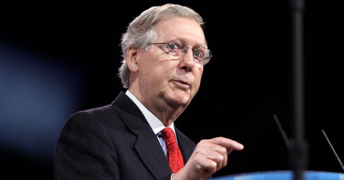 Senator Mitch McConnell of Kentucky speaking at the 2013 Conservative Political Action Conference (CPAC) in National Harbor, Maryland.