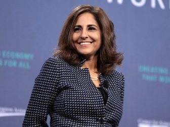 Neera Tanden speaking with attendees at the 2019 National Forum on Wages and Working People hosted by the Center for the American Progress Action Fund and the SEIU at the Enclave in Las Vegas, Nevada.