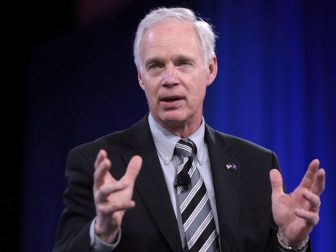 U.S. Senator Ron Johnson of Wisconsin speaking at the 2016 Conservative Political Action Conference (CPAC) in National Harbor, Maryland.