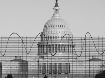 Security fencing surround the US Capitol