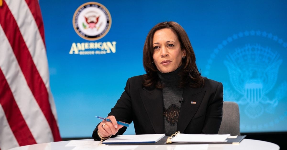Vice President Kamala Harris participates in a virtual roundtable with women’s leadership groups on the American Rescue Plan, Thursday, Feb. 18, 2021, in the South Court Auditorium in the Eisenhower Executive Office Building at the White House. (Official White House Photo by Lawrence Jackson)
