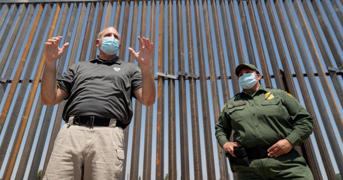 U.S. Customs and Border Protection Acting Commissioner Mark Morgan tours completed sections of the border wall along with U.S. Border Patrol Sector Chief Gloria I. Chavez and other senior Border Patrol officials during a visit to El Paso, Texas, August 26, 2020. CBP Photo by Jerry Glaser