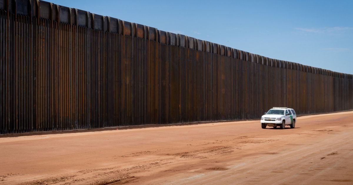 Recently constructed panels at the new border wall system project near Naco, Arizona on August 12, 2020. (U.S. Customs and Border Protection photo by Jerry Glaser)