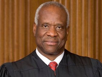 Clarence Thomas' official portrait for the Supreme Court of the United States.