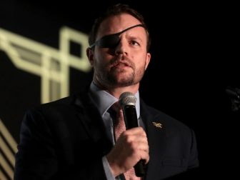 U.S. Congressman-elect Dan Crenshaw speaking with attendees at the 2018 Student Action Summit hosted by Turning Point USA at the Palm Beach County Convention Center in West Palm Beach, Florida.