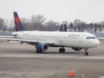 Delta airplane at an airport