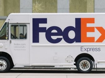 White FedEx truck