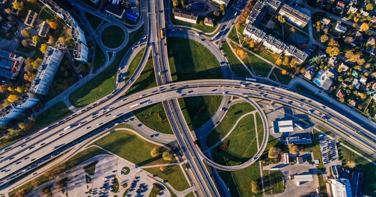 Aerial photo of a highway system