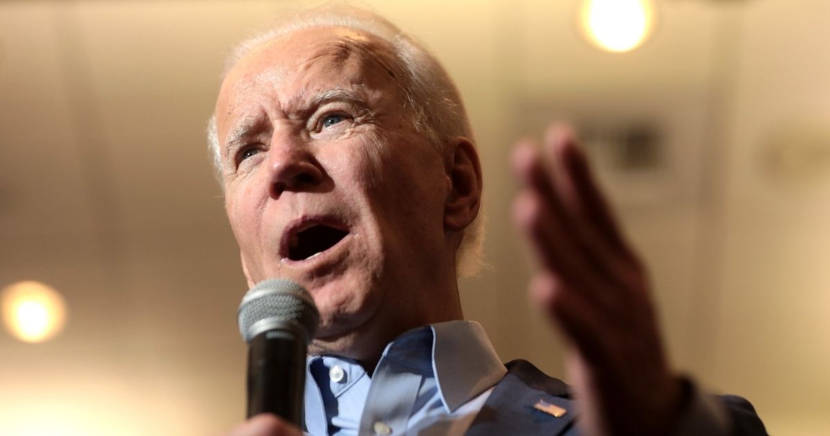 Former Vice President of the United States Joe Biden speaking with supporters at a community event at Sun City MacDonald Ranch in Henderson, Nevada.