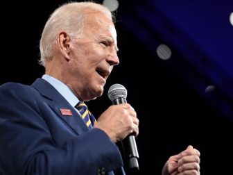 Former Vice President of the United States Joe Biden speaking with attendees at the Presidential Gun Sense Forum hosted by Everytown for Gun Safety and Moms Demand Action at the Iowa Events Center in Des Moines, Iowa.