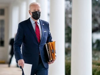 President Joe Biden walks along the Colonnade of the White House Thursday, Jan. 28, 2021, en route to the Oval Office. (Official White House Photo by Adam Schultz)