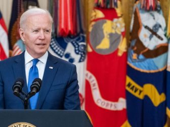 President Joe Biden, joined by Vice President Kamala Harris, Secretary of Defense Lloyd Austin, U.S. Air Force Gen. Jacqueline Van Ovost, and U.S. Army Lt. Gen. Laura Richardson, delivers remarks during an event to announce the President’s Combatant Commanders nominees Monday, March 8, 2021, in the East Room of the White House. (Official White House Photo by Adam Schultz)