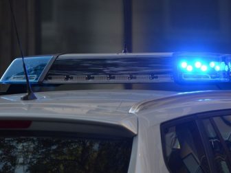 Lights on a police car