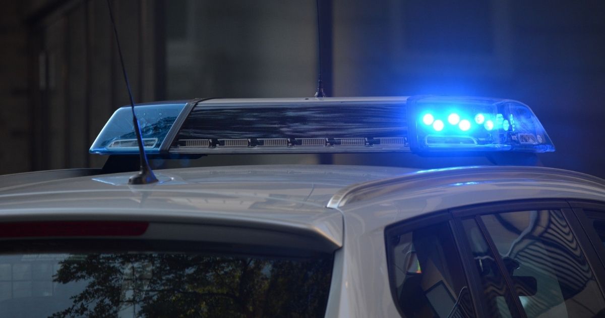 Lights on a police car