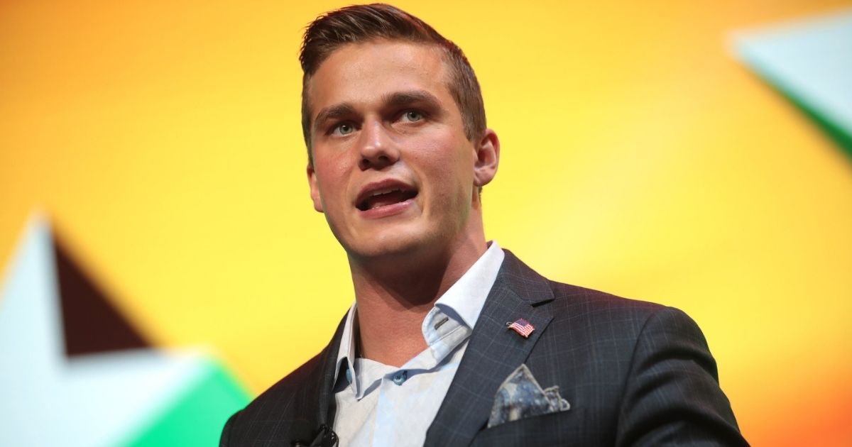 U.S. Congressman-elect Madison Cawthorn speaking with attendees at the 2020 Student Action Summit hosted by Turning Point USA at the Palm Beach County Convention Center in West Palm Beach, Florida.